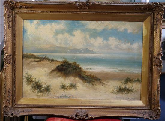 William Langley (fl.1880-1920) Beach scenes 16 x 24in.